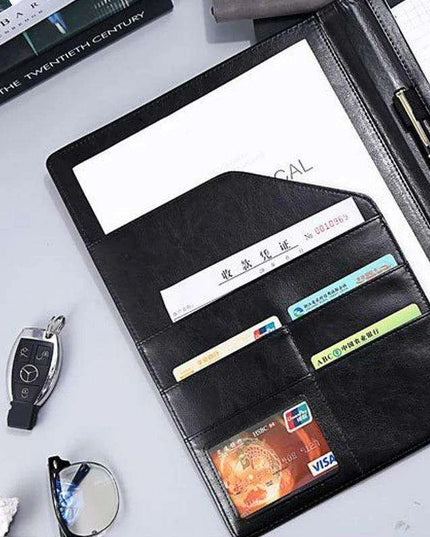 Sleek A4 Leather Business Portfolio Organizer for Professionals
