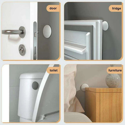Self-Adhesive Silicone Door Handle Bumpers - Elegant Shock Absorbing Wall Protectors (Single Unit)
