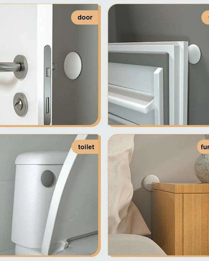 Self-Adhesive Silicone Door Handle Bumpers - Elegant Shock Absorbing Wall Protectors (Single Unit)