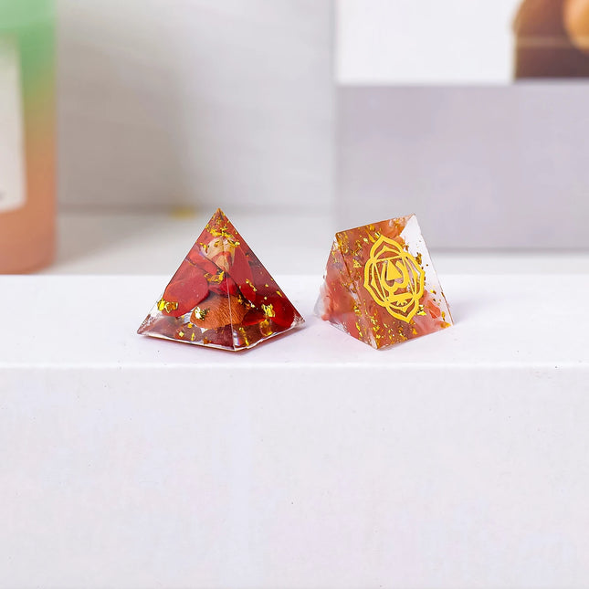 Runyang Natural Crystal Mini Pyramid Statue - Reiki Amulet for Home/Of