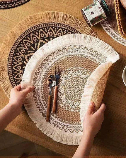 Stylish Non-Slip Jute Round Placemats for Elegant Dining & Entertaining