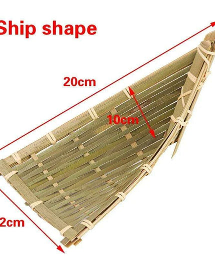 Sophisticated Bamboo Sushi and Sashimi Serving Set with Decorative Accents