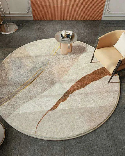 Luxurious Round Plush Polyester Area Rug for Sophisticated Home Decor