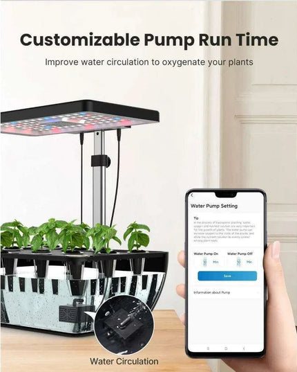 WiFi-Enabled Smart Hydroponic Growing System with Enhanced Water Capacity and App Control
