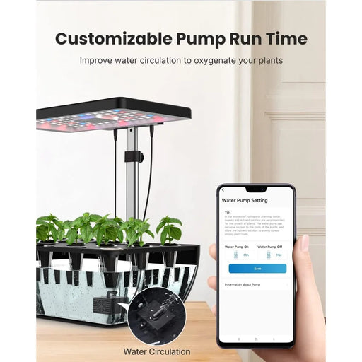 Hydroponic Smart Growing System with Remote App Control & Enhanced Water Capacity