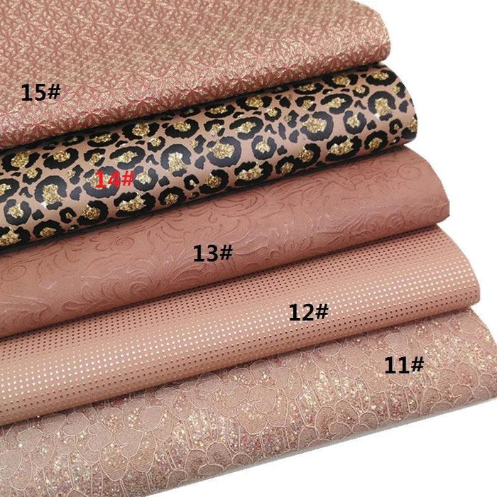 Pink Glitter Tiger and Serpent Faux Leather Crafting Bundle for DIY Projects