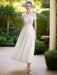 Stylish Hollow Embroidered Pleated Evening Gown for Women