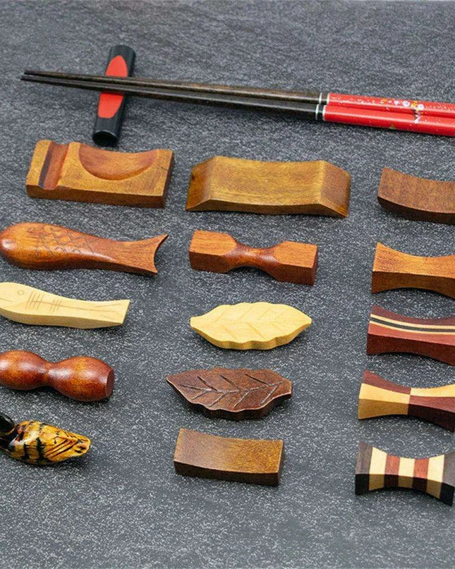 Eco-Friendly Japanese Wooden Chopstick Holder - Elegant Dining Accessory