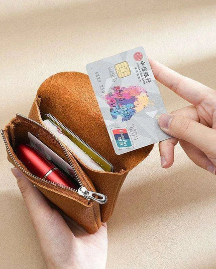 Chic Soft Leather Coin Purse Wallet - Select from Compact or Spacious Styles with Single or Double Compartments
