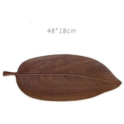 Nature-Inspired Wooden Leaf Tray - Elegant Serving and Decor Centerpiece