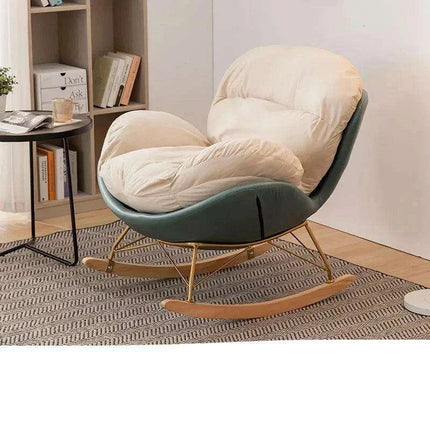 Plush Velvet Nordic Rocking Chair - Elegant Lounge Seating for Ultimate Relaxation