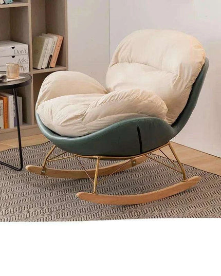 Plush Velvet Nordic Rocking Chair - Elegant Lounge Seating for Ultimate Relaxation
