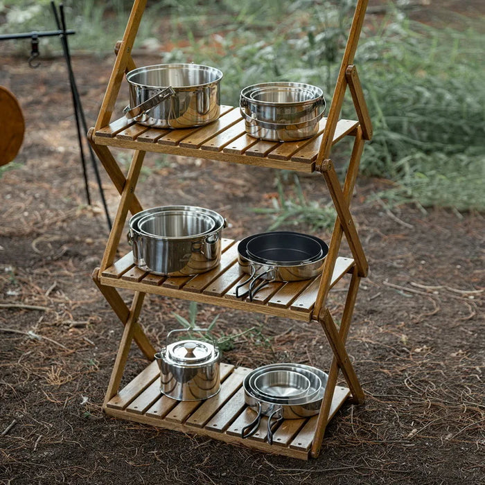 Outdoor Stainless Steel Cookware Set for Camping, Hiking & BBQ