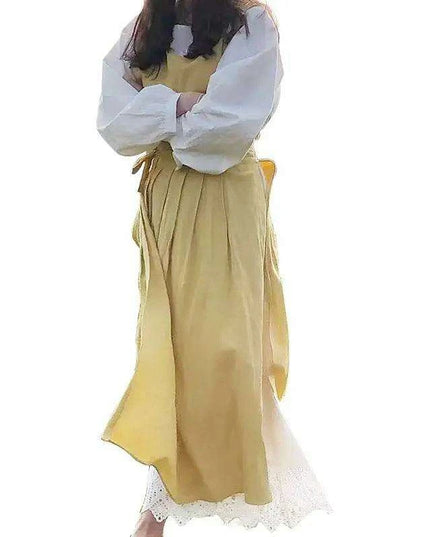 Chic Vintage French Cotton Linen Kitchen Apron