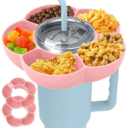 Versatile 5-Compartment Silicone Snack Bowl Set for 40oz Insulated Tumblers