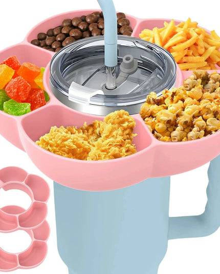 Versatile 5-Compartment Silicone Snack Bowl Set for 40oz Insulated Tumblers