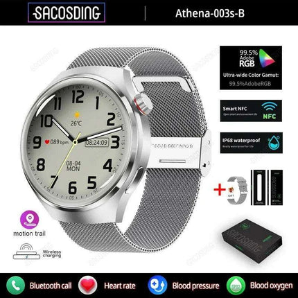 Men's Smart Watch with High-Resolution AMOLED Display and Advanced Health Tracking Features