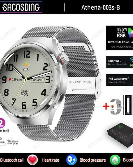 Men's Smart Watch with High-Resolution AMOLED Display and Advanced Health Tracking Features