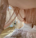 Elegant Sheer Linen Canopy Bed Drapes with Complete Mosquito Net Set