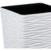 2-Pack Tall Tapered Planter Plastic White Square Plant Pots - 22"
