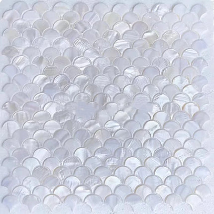 Natural Shell Mosaic Fish Scale Wall Art – 30×30 cm