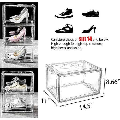 9 packs of Transparent Shoe Boxes for Sneaker Enthusiasts and Fashion Aficionados