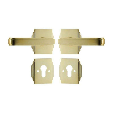 Luxurious PVD Gold and Chrome Double Lever Door Handle Set for Bedrooms and Bathrooms