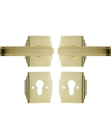 Luxurious PVD Gold and Chrome Double Lever Door Handle Set for Bedrooms and Bathrooms