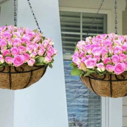 Set of 4 Elegant Self-Watering Hanging Planters for Indoors and Outdoors