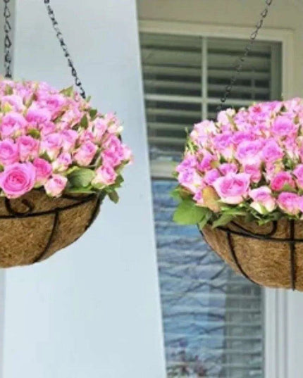 Set of 4 Elegant Self-Watering Hanging Planters for Indoors and Outdoors
