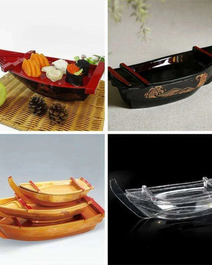 Dragon Boat Sashimi Presentation Tray - Premium ABS with Dry Ice for Authentic Japanese Dining Experience