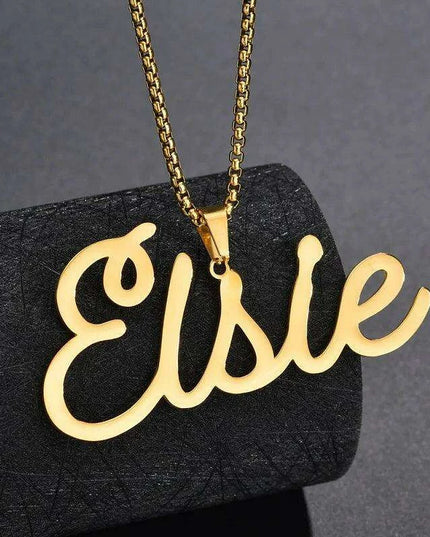 Personalized Unisex Stainless Steel Name Necklace with Chunky Chain