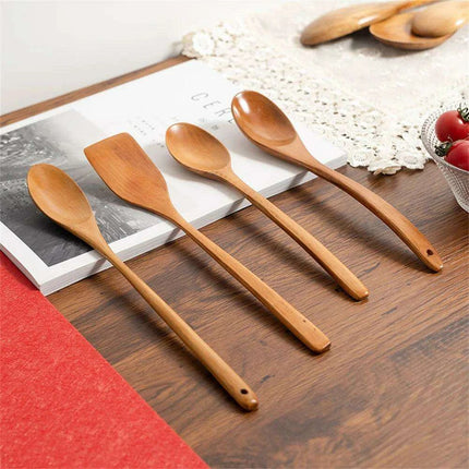 Elegant Japanese Wooden Serving Spoons Set
