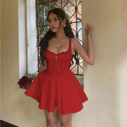 Backless Spaghetti Strap A-Line Mini Dress — Women's Party Dress | Très Elite