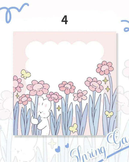 Floral Charm Pocket Memo Set - 100 Sheets, 8x8cm, 66g