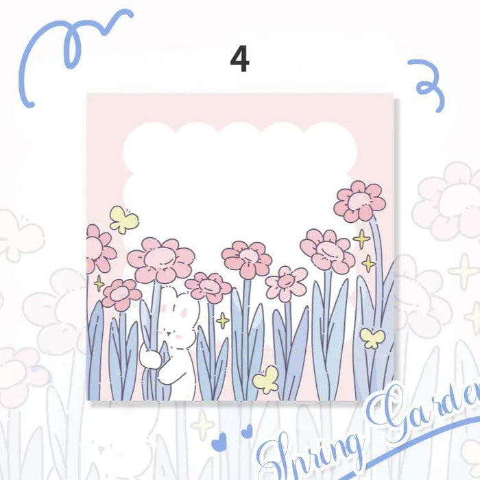Floral Charm Pocket Memo Set - 100 Sheets, 8x8cm, 66g
