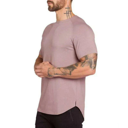 Casual Cotton Short Sleeve Gym Tee for Men - Summer Hip Hop Style Bodybuilding Shirt