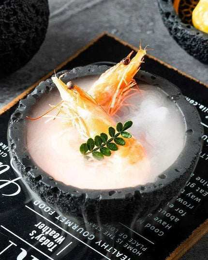 Smoky Volcano Inspired Porcelain Bowl Collection for Culinary Masterpieces