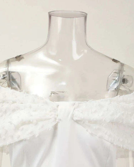 High Waist Pleated Evening Dress with Bowknot and Chic Patchwork Details for Women