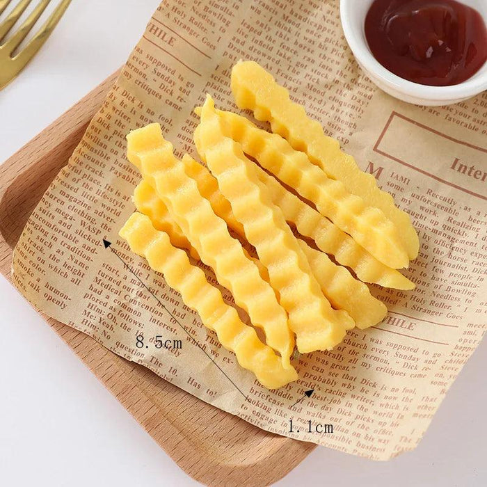 Creative French Fries Play Food Set - 10 Realistic Fake Potato Chips for Kids' Restaurant Role-Playing and Display