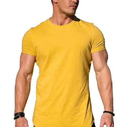 Men's High-Quality Cotton Short Sleeve Workout T-Shirt for Summer Fitness and Gym Activities