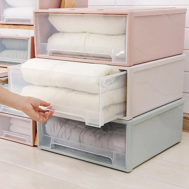 Stackable Transparent Quilt Storage Drawer - Closet Organizer