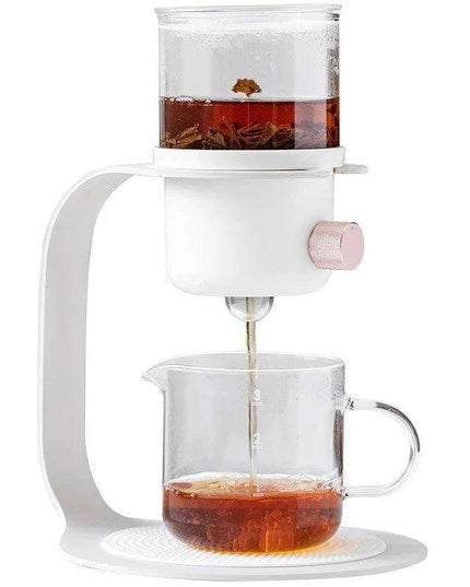 Elegant Dual-Use Glass Infuser Set with Stylish Stainless Steel Drip Pot for Tea and Coffee