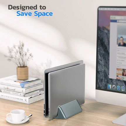 Adjustable Aluminum Vertical Laptop Stand for Enhanced Workspace Organization - Compatible with Devices Up to 17.3"