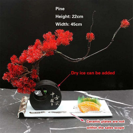 Elegant Floral Sashimi Display Set for a Luxurious Dining Experience