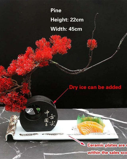 Elegant Floral Sashimi Display Set for a Luxurious Dining Experience