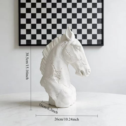 Resin Handicraft Make Old Horse's Head Artificial Animal Sculpture War