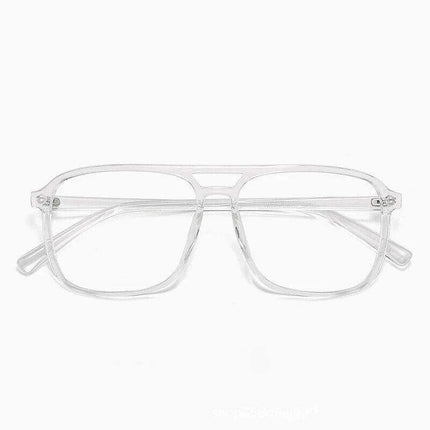 Retro Oversized Black Glasses with Clear Frame - Lightweight TR90 Construction