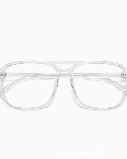 Retro Oversized Black Glasses with Clear Frame - Lightweight TR90 Construction