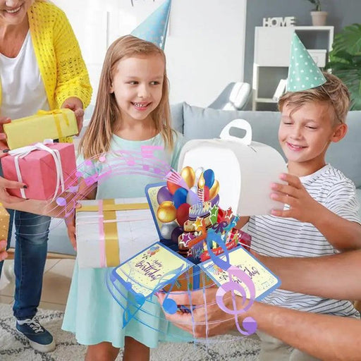 Illuminated 3D Musical Birthday Pop-Up Card with LED Candle and Joyful Melody